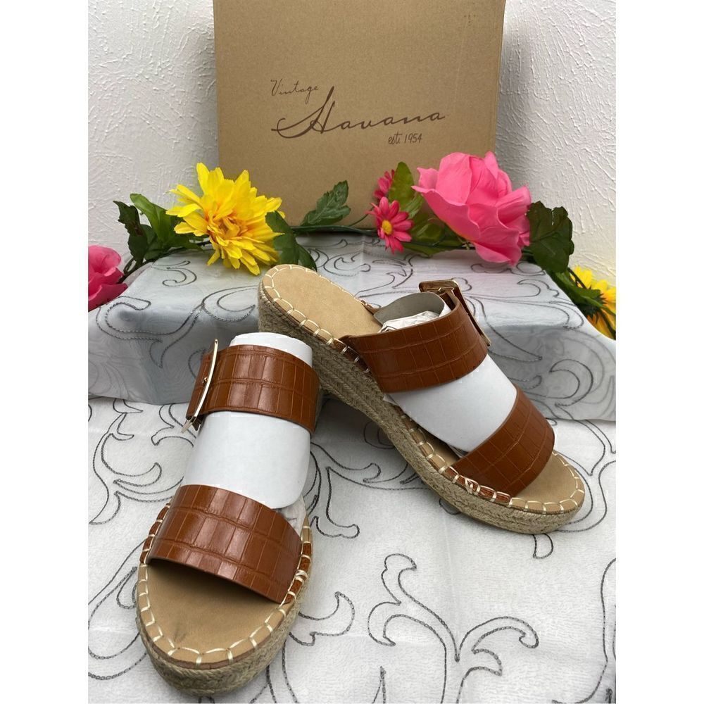 Vintage Havana/Robin Wedge Sandals Size 10